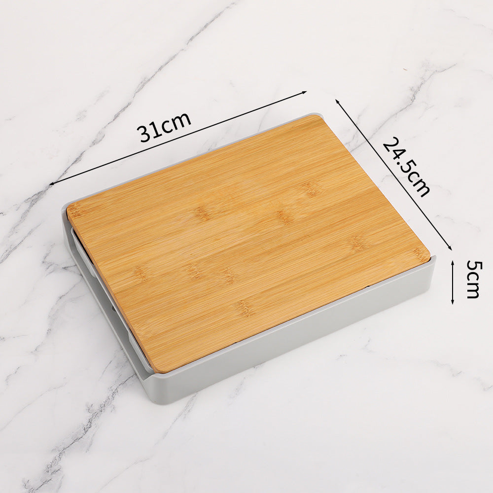Bamboo Cutting Board with Drawer