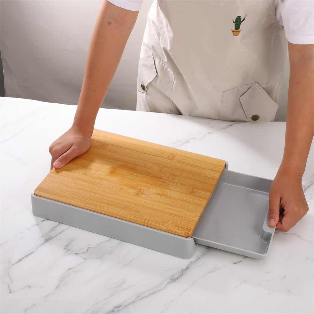 Bamboo Cutting Board with Drawer