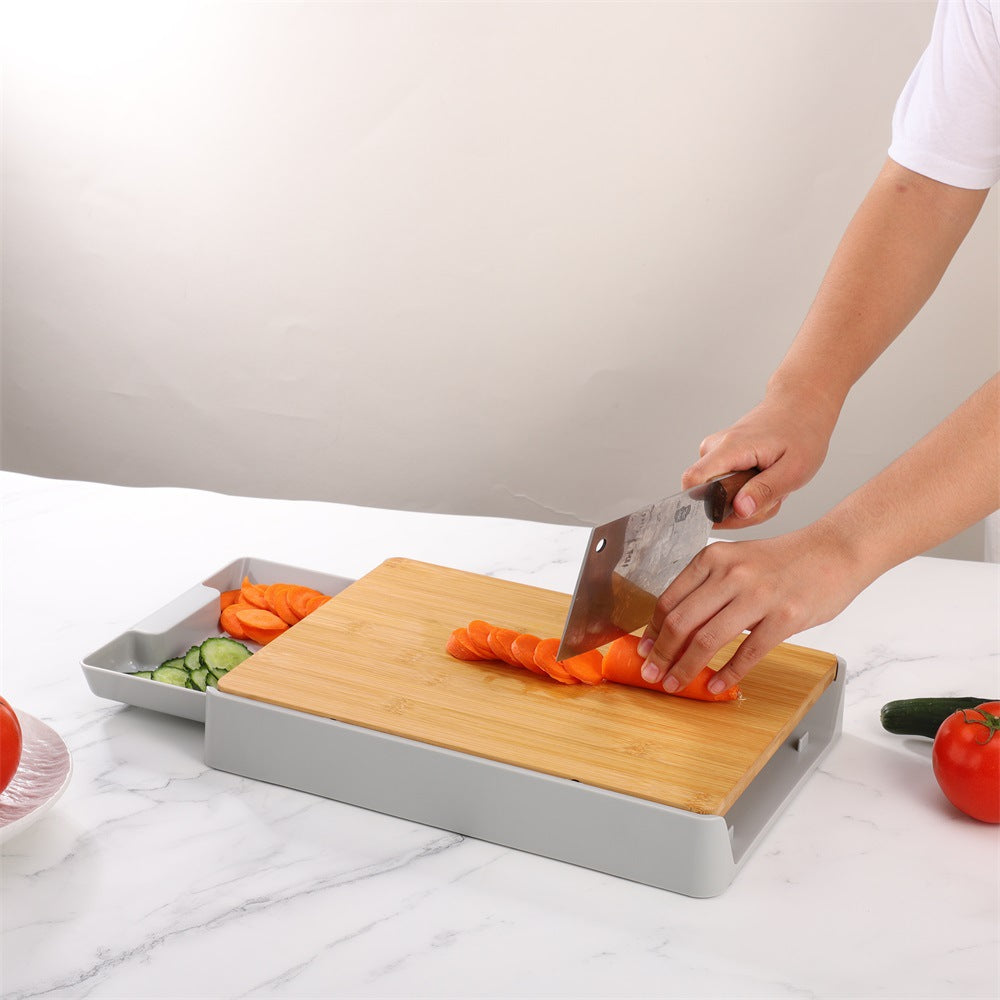 Bamboo Cutting Board with Drawer
